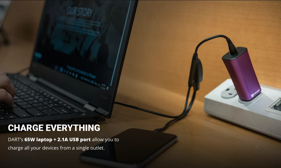 FINsix Dart world's smallest+LIGHTEST@3oz universal laptop charger ALL COLORS:🎨 - Image 4 of 4