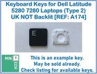 Tastatur Ersatztasten für Dell Latitude 5280 7280 UK OHNE Hintergrundbeleuchtung (Typ 2)