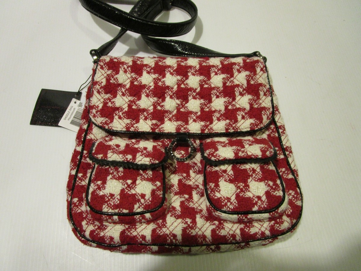 NEW Vera Bradley Saddle Bag Shoulder Bag, Red Houndstooth | eBay display picture 2