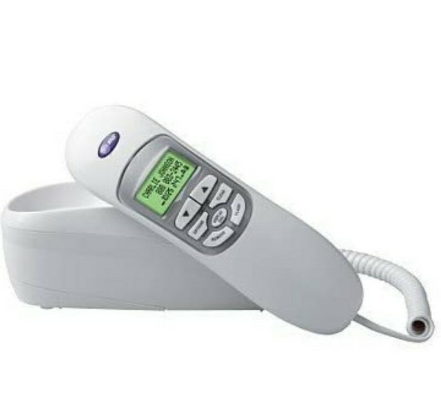 AT&T 265 Trimline Corded Phone Telephone White Caller ID Landline Easy