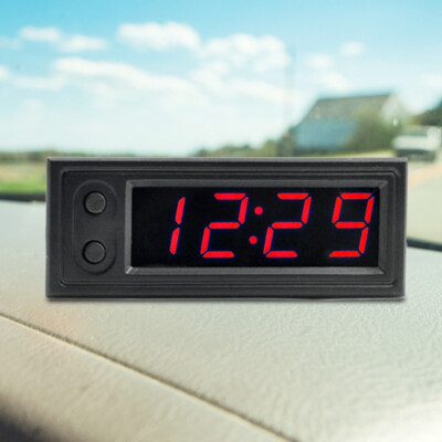 3 in 1 Car Temperature Clock LED Display Digital Temperature Gauge Luminous 12V