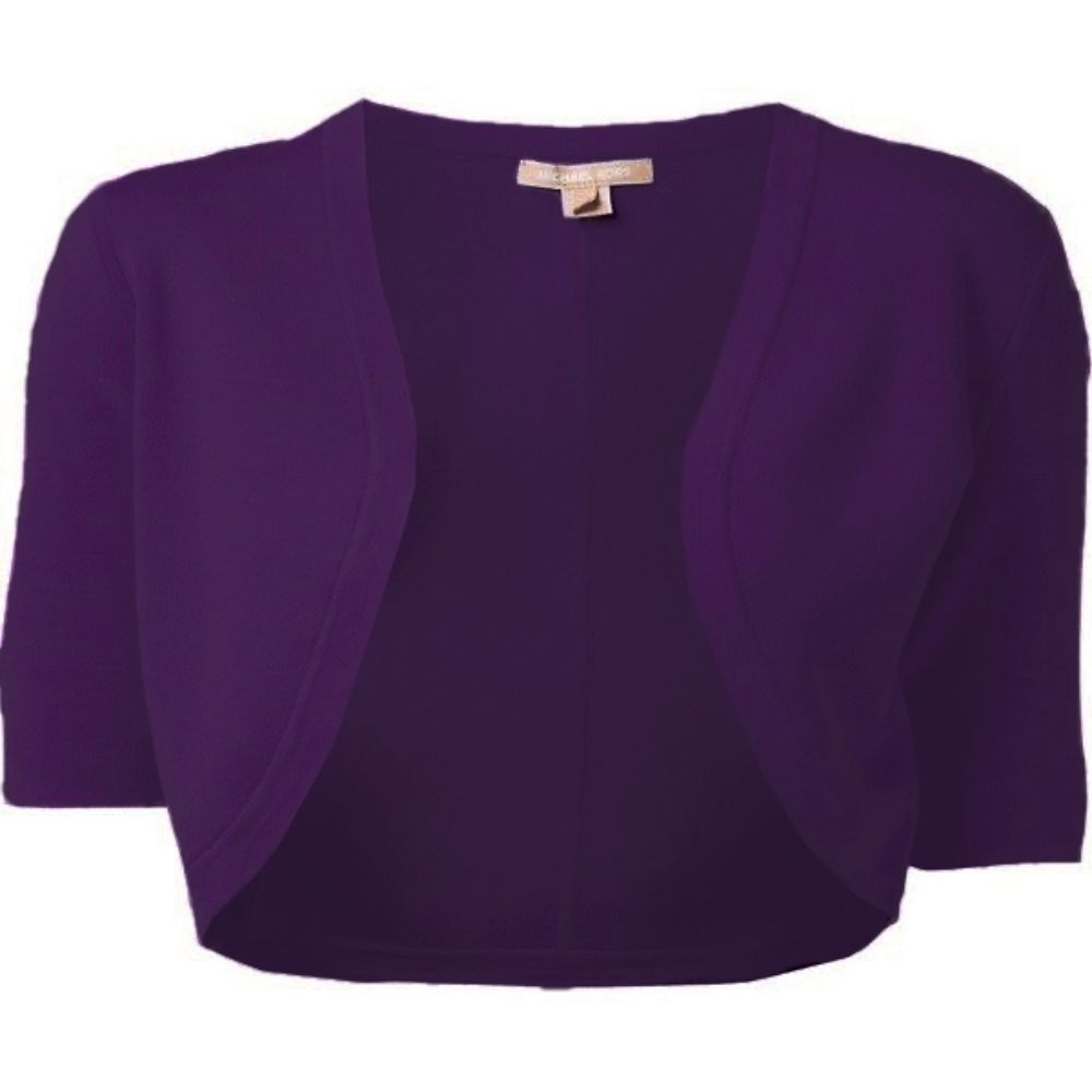 MICHAEL KORS Purple Fishtail Dress Cropped with Bolero Jacket 10 Medium 2 pc image 2