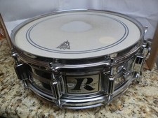 1976 ROGERS DYNASONIC COB CHROME OVER BRASS SNARE DRUM MINTY CONDITION L K