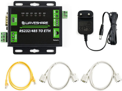 Waveshare Industrial RS232/RS485 to Ethernet Converter Dual Serial Ports TCP Ser
