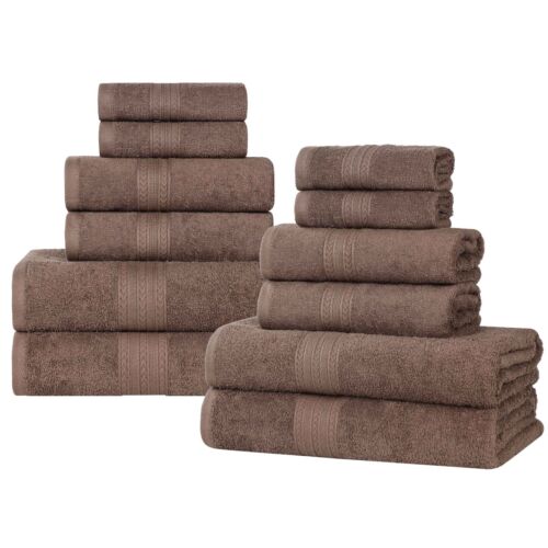 Eco-Friendly Cotton Highly Absorbent Quick Drying 12-Piece Assorted Towel Set - Picture 31 of 121