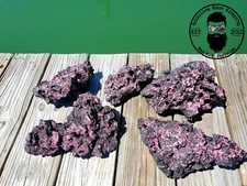 ARK Pink on Black Dry Reef Rock Aragonite Base, Porous l Live