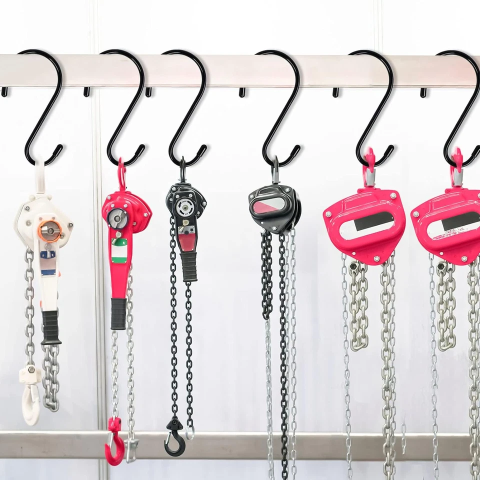 12 Pack 6 Inch S Hooks,Large S Hooks Vinyl Coated Heavy Duty S Hooks for Hanging - Image 4 of 4