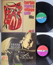 Lot of 2 HERBIE MANN LPs: At The Village Gate & My Kinda Groove -Play Tested *R7