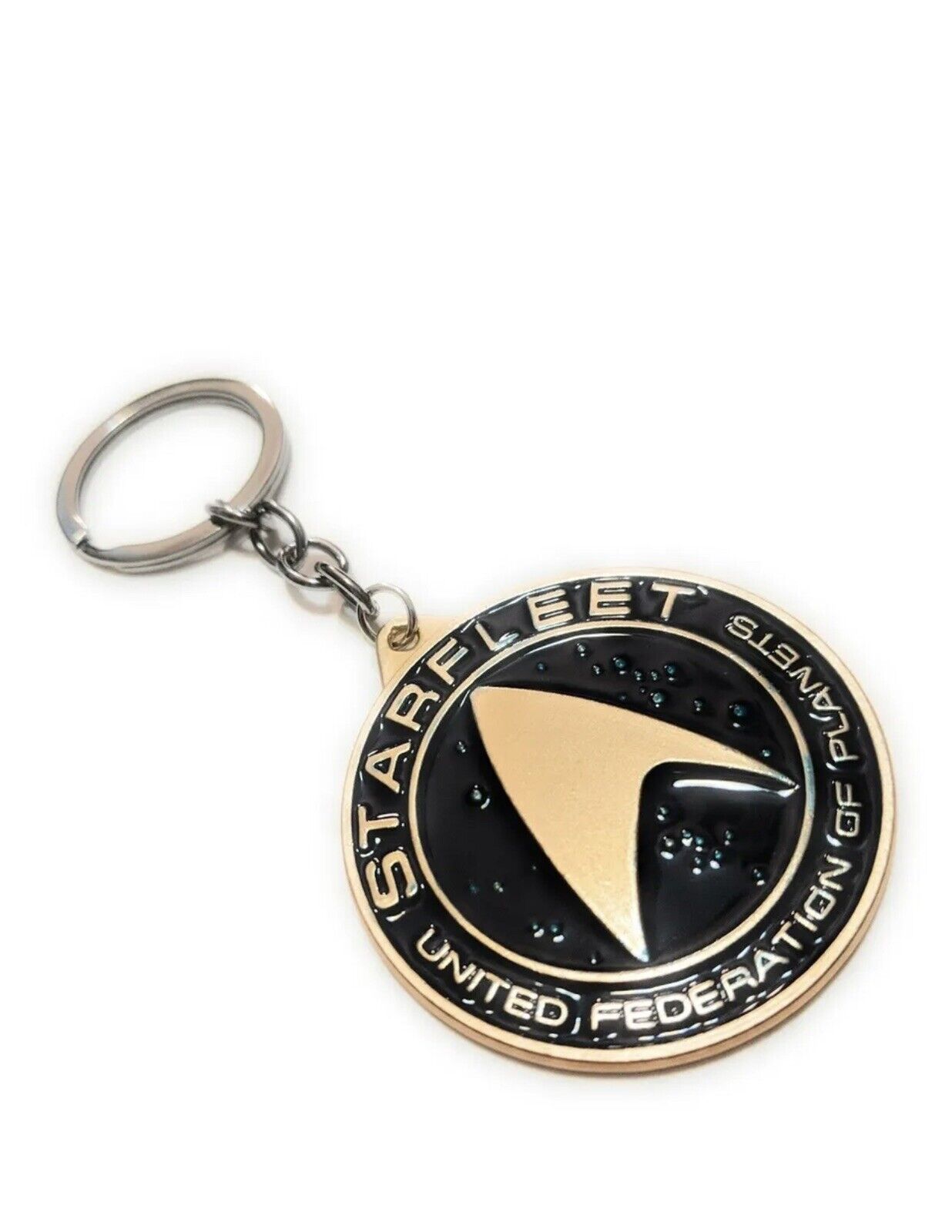 STAR TREK STARFLEET Metal Key chain Gold color Collectible gift decor 