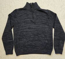 CHAPS  Boys Sweater Large 14-16 Gray Mock Neck 1/4 Zip
