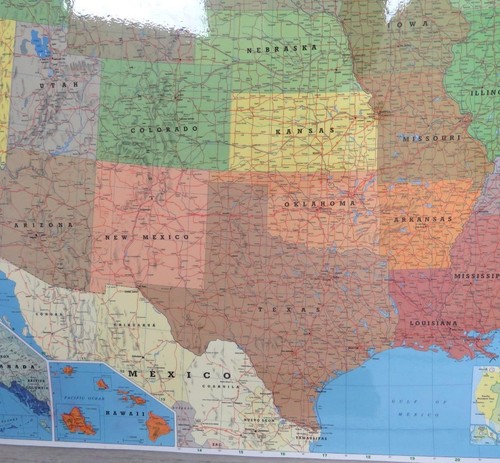 MICHELIN Map of United States Large U.S.A LAMINATED School Home School 50X32.5 - Picture 4 of 12