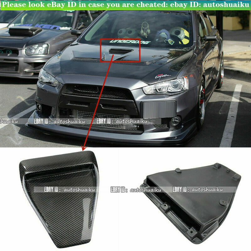 Carbon Fiber Front Air Intake Bonnet V Style Hood Scoop Fits