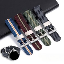 Premium Sports Quick Release Stripe Watch Strap Pin Buckle Wristbands 20/22/24mm
