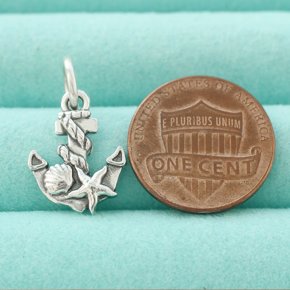 Якорь подвеска подвеска серебро 925 пробы морская звезда раковина морской моряк капитан - Изображение 3 из 4