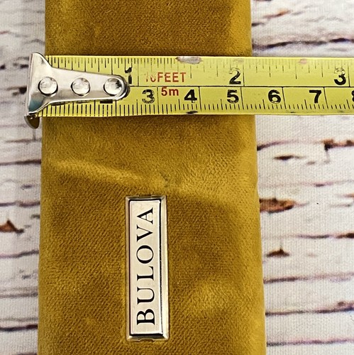 Vintage Bulova "Goddess of Time" Yellow Velvet Jewelry EMPTY WATCH BOX - Picture 7 of 8