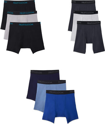 Fruit of the Loom Men's Breathable Cotton Mesh Boxer Briefs Underwear (3  Pack)
