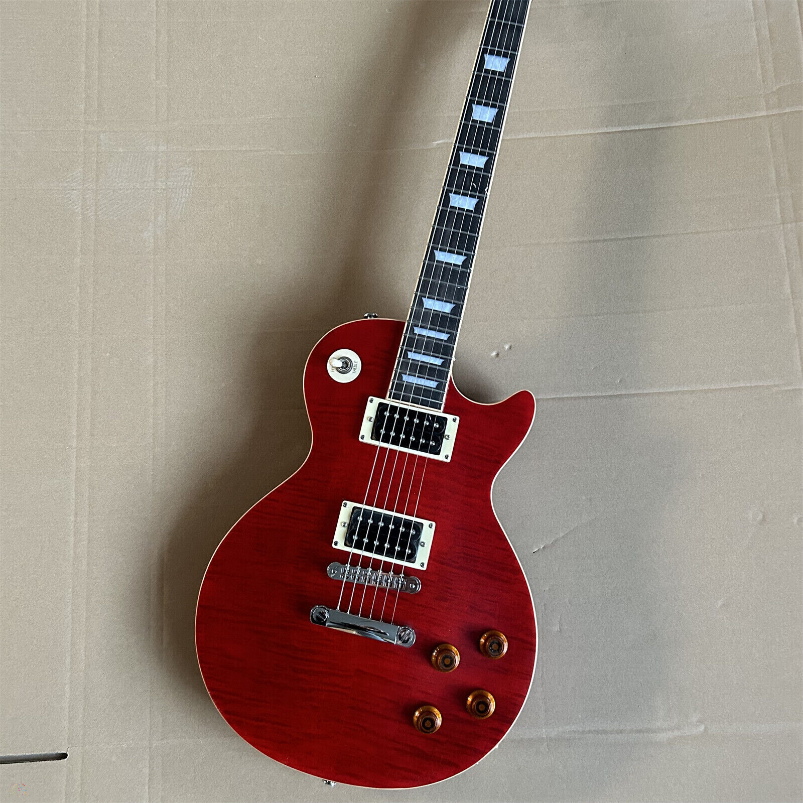 Custom LP Standard Red Electric Guitar Chrome Accessories High Quality Hot Sale