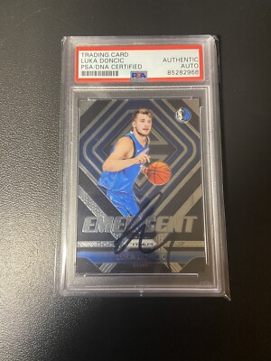 Luka Doncic Signed Panini Prizm Emergent Rookie Card PSA/DNA Slab