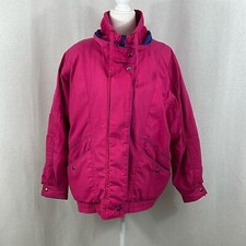 Izzi Vintage Pink Purple Zip Thick Retro Ski Jacket Womens Size Medium
