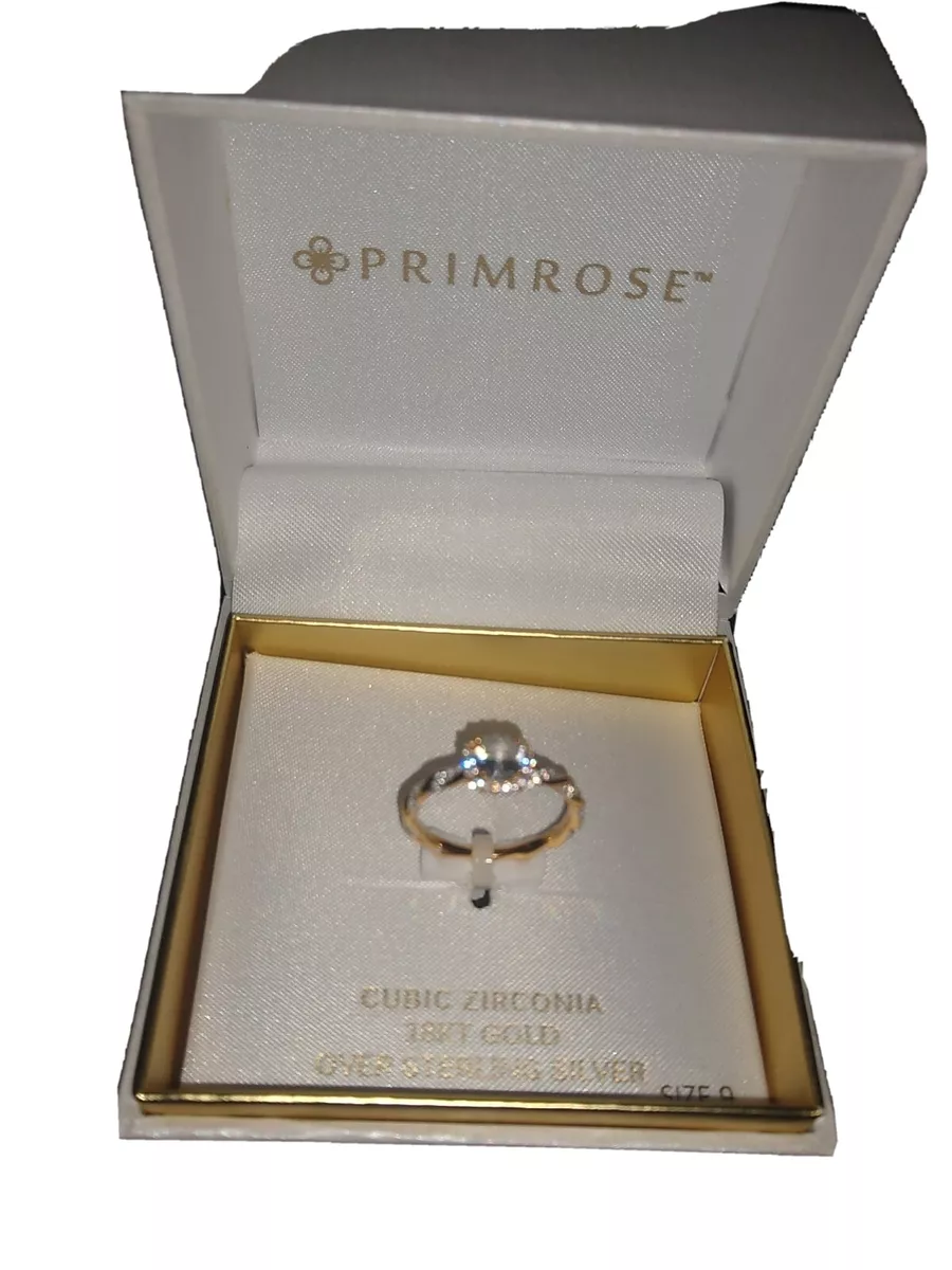 Primrose Cubic Zirconia 18kt Rose Gold over Sterling Silver Size 9