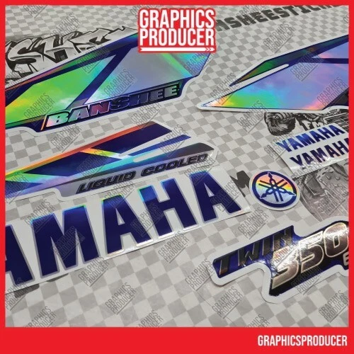2001 2002 Yamaha Banshee 350 Full Graphics Decals Kit Holographic New Kit NEW