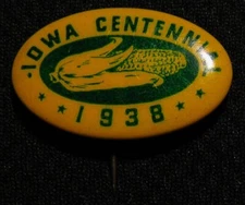 VTG 1938 IOWA CENTENNIAL CORN COB PIN