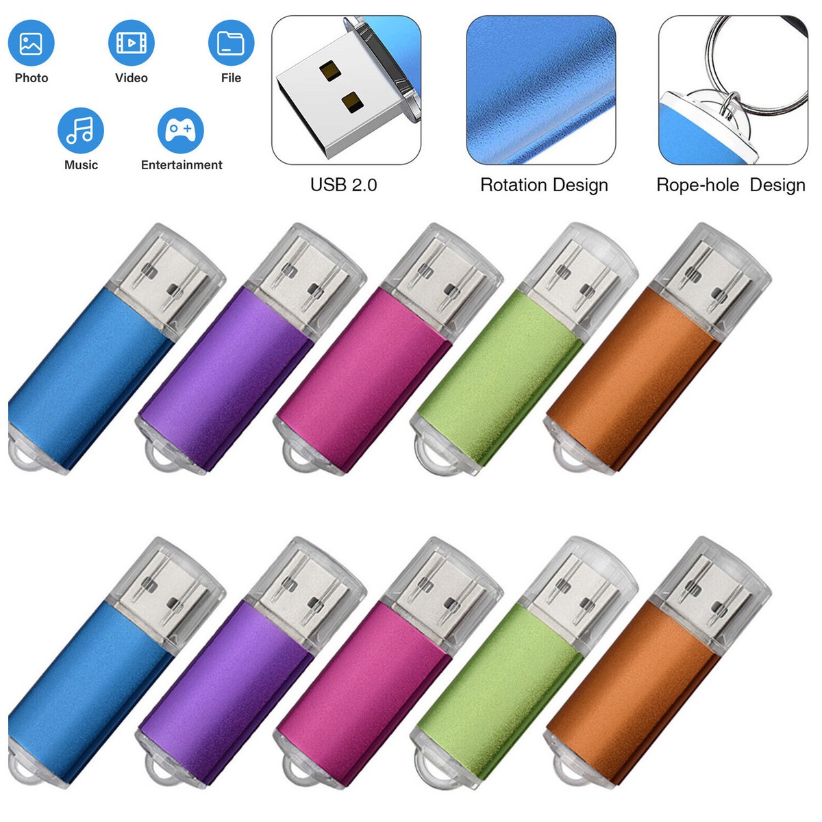 5Stück 1G 2G 4G 8G 16G 32G 64G USB Stick 2.0 USB-Flash-Laufwerk Speicherstick