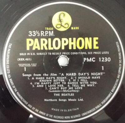 The Beatles A Hard Day's Night Vinyl LP 3N 3N 1st Pressing - EX