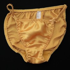 NEW Delicates VTG JC Penney Polyester Satin String Bikini Panty SMALL