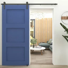 Sliding Barn Door Hardware Track Kit 4/5/6/6.6/7/8/10FT Adjustable Floor Guide