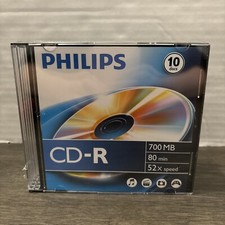 Philips CD-R 700 MB 80 Min 52 X Speed 10 Discs Sealed