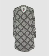 Vince Camuto Shirt Dress 2 Black White Button Front Long Sleeve