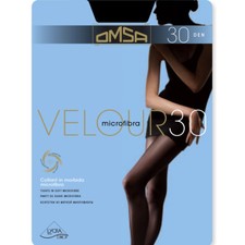 5 PAIA COLLANT OMSA VELOUR 30 DEN IN MICROFIBRA TUTTO NUDO PUNTA NUDA VELLUTATO