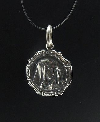 Genuine Sterling Silver Pendant Our Lady Solid Hallmarked 925 Handmade