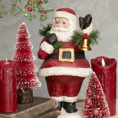 Ragon House Christmas 13  Vintage Looking Waving Santa with Bell and Sack