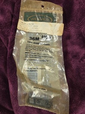 Weaver 36M Matte Top Mount Base 48501. New Old Stock