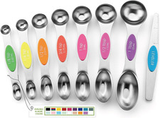 Stainless Steel Magnetic Measuring Spoons Set with Strong N45 Magnets, Heavy Dut