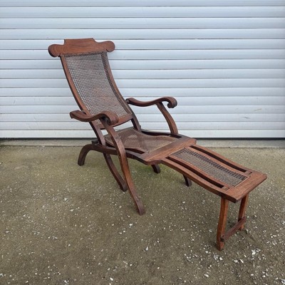Antique Edwardian Steamer Foldable Deck Chair Historic Collectible