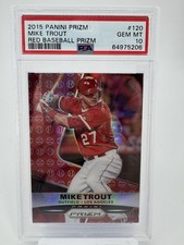 2015 Panini Prizm Red Baseballs Prizm #120 Mike Trout PSA 10 Gem Mint