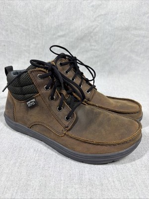Lems Boulder Boot Mid Mens Sz 10 Brown Leather Lace up Barefoot