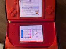 Nintendo DS Lite Red Handheld System Power cable , Games and Carry Bag Included