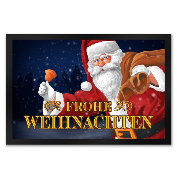 Frohe Weihnachten Mit Weihnachtsmann FußMatte XXL In 50X75 Cm-image