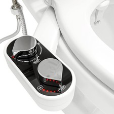 Bidet Attachment for Toilet Seat - Non-Electric, Self-Cleaning Dual Nozzle
