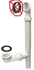 Plumb Works 1-1/2" plastic tubular tub drain rough-in - missing overflow gasket
