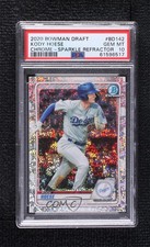 2020 Bowman Draft Chrome Sparkle Refractor Kody Hoese #BD-142 PSA 10 GEM MT n0c