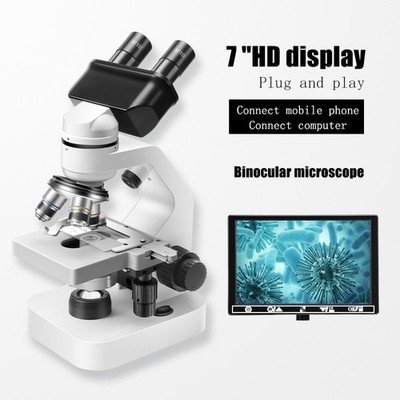 40 X -2000 X Trinocular LED Lab Compound Microscope with Double Layer7-inch scre
