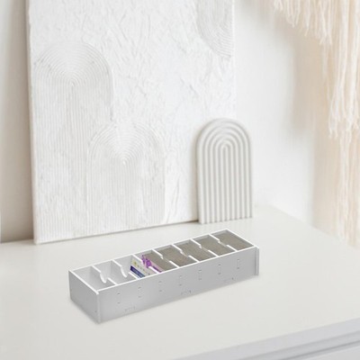 Business Card Holder Index Card Box Sturdy Compact Container 8 Compartment