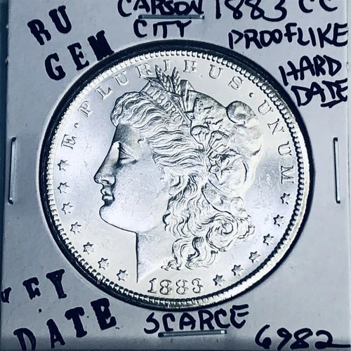 1883 CC BU GEM MORGAN SILVER DOLLAR UNC MS+++ U.S. MINT RARE KEY COIN 6982