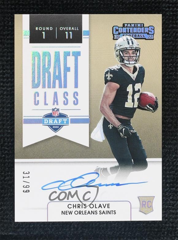 2022 Panini Contenders Draft Class RPS 31/99 Chris Olave Rookie Auto RC 0d75