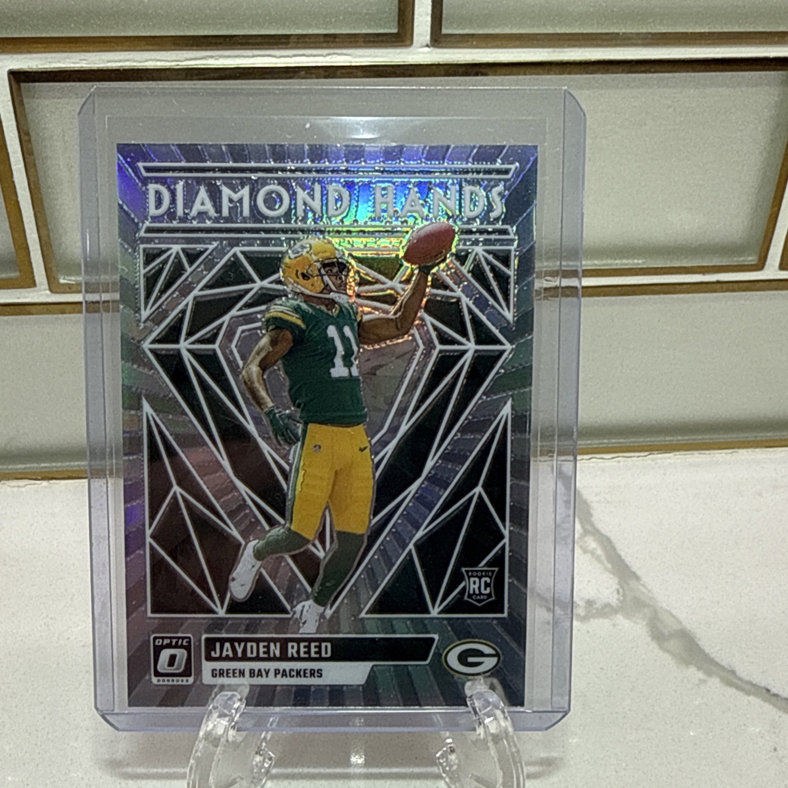 2023-24 Donruss Optic Diamond Hands Jayden Reed Green Bay Packers Rookie RC